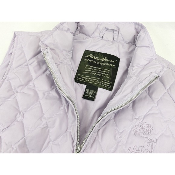Eddie Bauer Jackets & Blazers - Eddie Bauer Vest Womens Medium Purple Premium Goose Down Quilted Puffer Full Zip